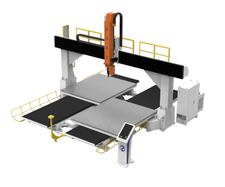 Twin Table 5-Axis Cnc Milling Machine for Thermoformed Thermoplastic Composite Parts 